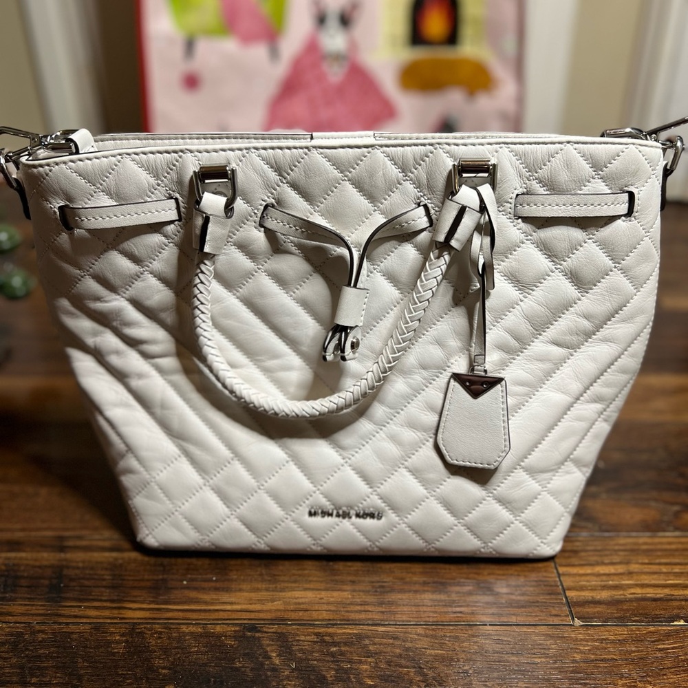 Michael Kors Quilted White Shoulder Bag
